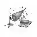 path with a fork in the road with one side with guns money drugs and the other side with school football money and a job tattoo design idea