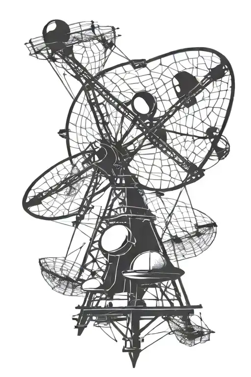 Satellite dish inspired tattoo design idea