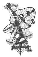 Satellite dish inspired tattoo design idea