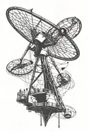 Satellite dish inspired tattoo design idea