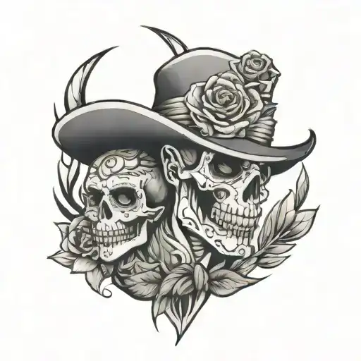 day of the dead outlaw tattoo design idea