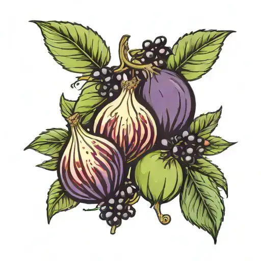 figs and olives tattoo design idea