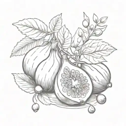 figs and olives tattoo design idea