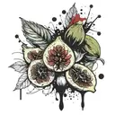 figs and olives tattoo design idea