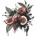 figs and olives tattoo design idea