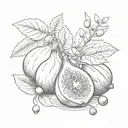 figs and olives tattoo design idea
