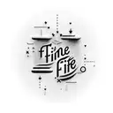 The text "Fino Alla Fine" in a script or cursive, with each word stacked on top of eachother but still connected tattoo design idea