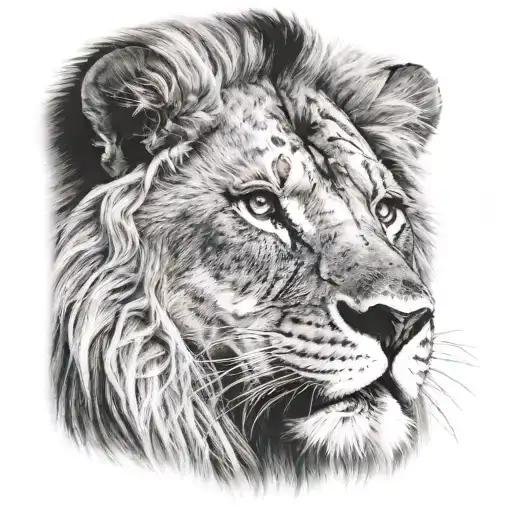lion face  tattoo design idea