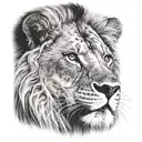 lion face  tattoo design idea