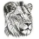 lion face  tattoo design idea