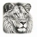 lion face  tattoo design idea