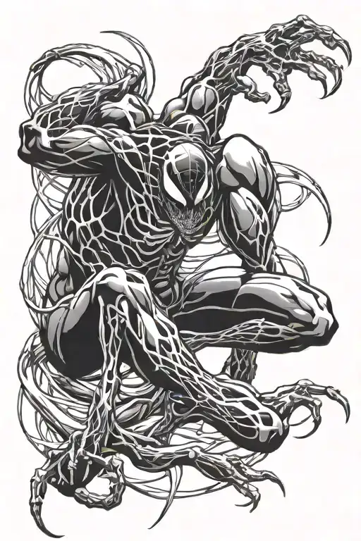 symbiote goo stretching tattoo design idea