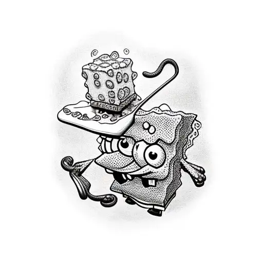 spongebob and Patrick chocolate  tattoo design idea