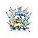 spongebob and Patrick chocolate ice cream tattoo design idea