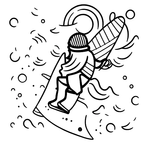 A snowboarder riding a wave made of chocolate tattoo design idea