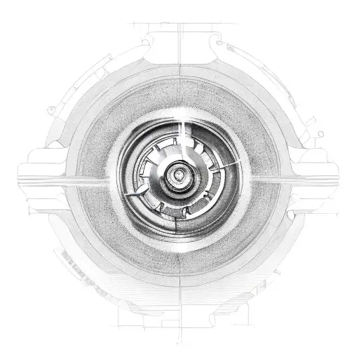 check engine light with a six speed manual transmission gear pattern in the center with a wrench going through the whole tattoo design idea