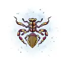 scorpion with hearts tattoo design idea
