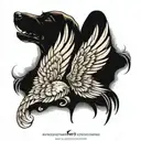 Angel wings for a dog breed tattoo design idea