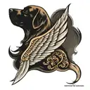Angel wings for a dog breed tattoo design idea