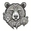 family, honor, freedom, loyalty, bear tattoo design idea