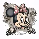 Minnie Mouse balloon floating tattoo design idea