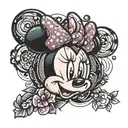 Minnie Mouse balloon floating tattoo design idea