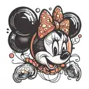 Minnie Mouse balloon floating tattoo design idea