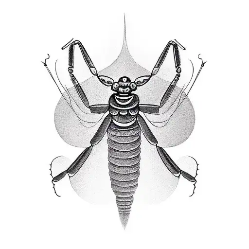 praying mantis tattoo design idea