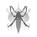 praying mantis tattoo design idea