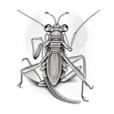 praying mantis tattoo design idea