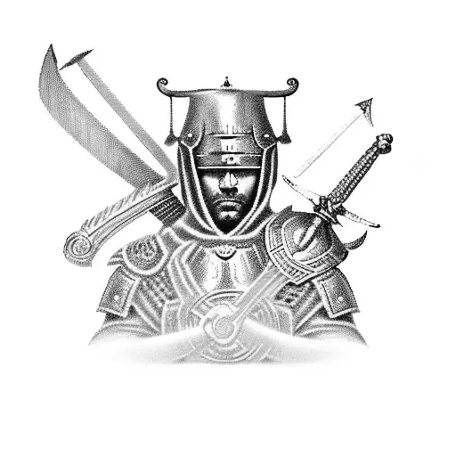 A quote from Filipenses 4:13 incorporated into a design of a warrior holding a shield and a sword, symbolizing the client's unwavering faith and determination in the face of adversity. tattoo design idea