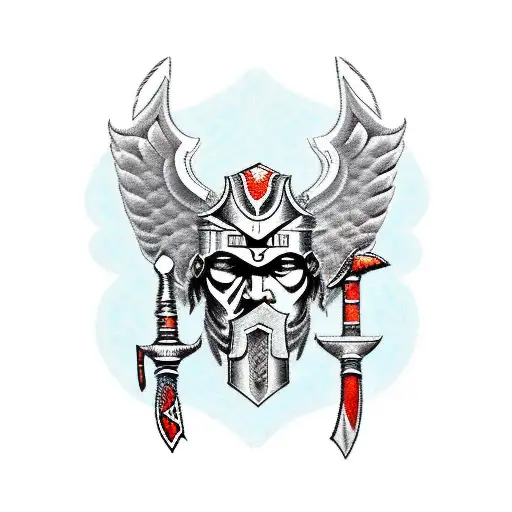 A quote from Filipenses 4:13 incorporated into a design of a warrior holding a shield and a sword, symbolizing the client's unwavering faith and determination in the face of adversity. tattoo design idea