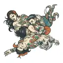 four people laying together  tattoo design idea