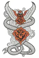 snake with wings sleeve tattoo tattoo design idea