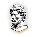 Marcus aurelius bronze statue with black censorship bar tattoo design idea