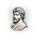 Marcus aurelius bronze statue with black censorship bar tattoo design idea