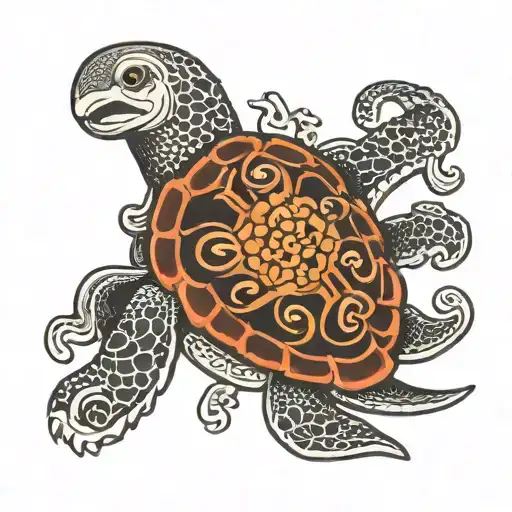 elephant head turtle octopus wrapped tattoo design idea
