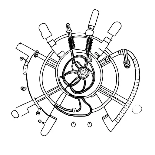 A stethoscope intertwined with a microphone tattoo design idea