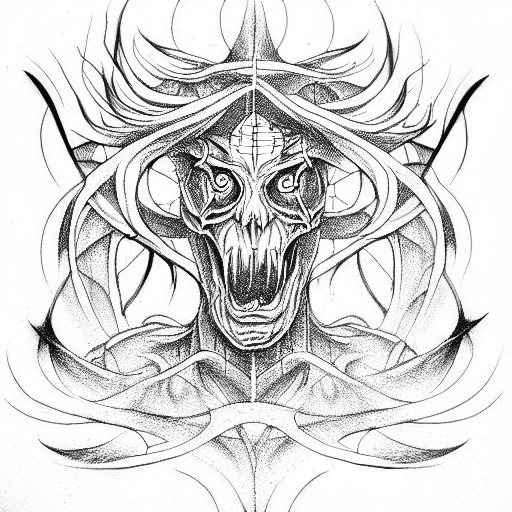 necronomicon lines tattoo design idea