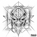 necronomicon lines tattoo design idea