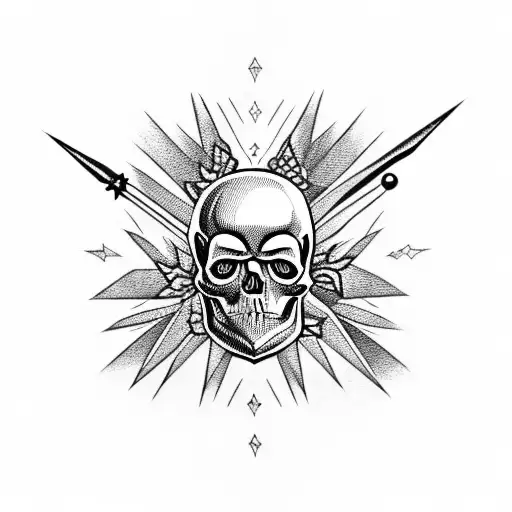 skull made from pineapple  tattoo design idea