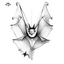 realistic bat flying tattoo design idea