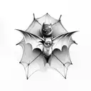 realistic bat flying tattoo design idea