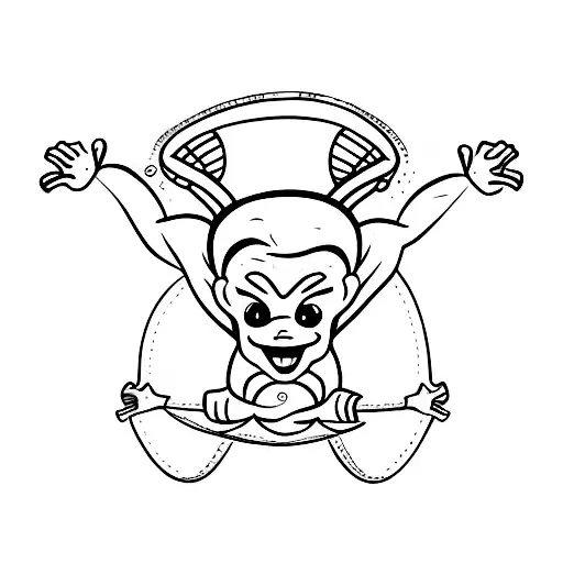 Playful tattoo showcasing a gymnast's strength and flexibility in a handstand pose tattoo design idea