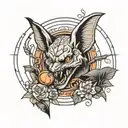 Bacardi bat tattoo design idea