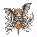 Bacardi bat tattoo design idea