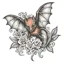 Bacardi bat tattoo design idea