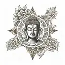 budha tattoo with all seeing eye and seven chakra  tattoo design idea