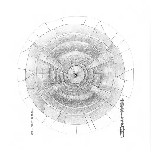 A detailed sketch of a raindrop falling into a calm sea, creating ripples and reflections tattoo design idea