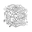 A journal with pages made of beach sand, and a typewriter typing out constellations in the night sky tattoo design idea